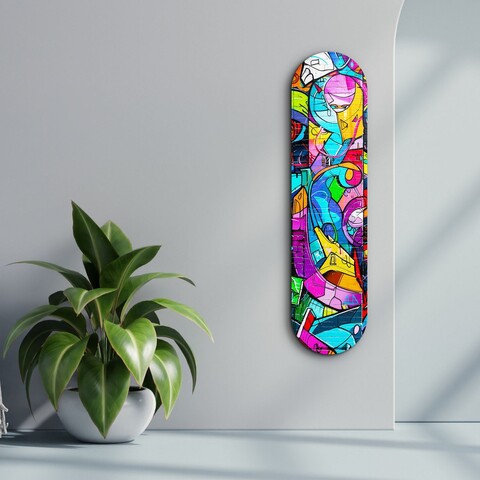 Tablou decorativ, Graffiti Abstract, Dimensiune: 20 x 80 cm, Multicolor