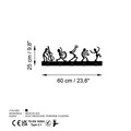 Cuier de perete, Music Band, Lățime: 60 cm Înălțime: 25 cm Adâncime: 2 cm, Negru