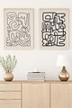 Tablou decorativ (2 Pieces), Huhu184, Lemn masiv (Grosime: 2,5 cm, Multicolor