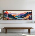 Tablou decorativ, EMR001, Lemn, Multicolor