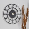 Ceas de perete, Bunella, Diametru: 50 cm, Negru