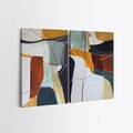 Tablou decorativ (2 Pieces), 2KNV4354, Lemn, Multicolor
