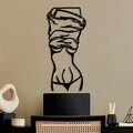 Decoratiune de perete, Undressing Woman, Dimensiune: 33 x 70 cm, Negru