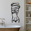 Decoratiune de perete, Undressing Woman, Dimensiune: 33 x 70 cm, Negru