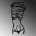 Decoratiune de perete, Undressing Woman, Dimensiune: 33 x 70 cm, Negru