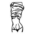 Decoratiune de perete, Undressing Woman, Dimensiune: 33 x 70 cm, Negru