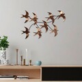 Decoratiune de perete, Flying Birds 3, Dimensiuni: 69 x 41 x 7 cm, Multicolor