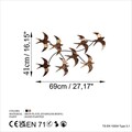 Decoratiune de perete, Flying Birds 3, Dimensiuni: 69 x 41 x 7 cm, Multicolor