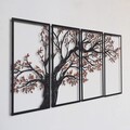 Decoratiune de perete, Autumn Vibes Set of 4- APT740 M, Dimensiuni: 69 x 150 cm, Negru