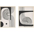 Set 2 tablouri decorative, Huhu76, Cadru: 100% LEMN MASIV (Grosime: 2,5 cm), Multicolor