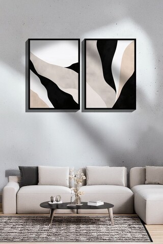 Tablou decorativ (2 Pieces), Ersy2Lımodel42-Negru, MDF (Grosime: 2,7 mm, Multicolor