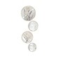 Set de tablouri și oglinzi decorative înrămate în MDF (4 Pieces), Set de oglinzi rotunde, Pictura 1 Dimensiune: 45 x 45 cm (1 bucată), Multicolor