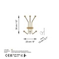 Cuier de perete, Ant-A, Dimensiuni: 23 x 13 cm Înălțime: 30 cm, Auriu