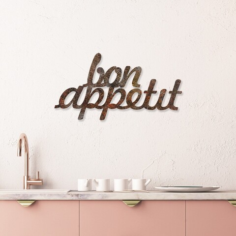 Decoratiune de perete, Rusty Bon Appetit, 30 x 50 cm, Maro antichizat