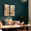 Tablou decorativ (2 Pieces), 2P3570Camtbl-004, Dimensiune: 35 x 70 cm (2 bucăți), Multicolor
