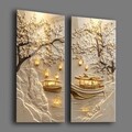 Tablou decorativ (2 Pieces), 2P3570Camtbl-004, Dimensiune: 35 x 70 cm (2 bucăți), Multicolor