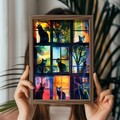 Tablou decorativ, GE026-L, Lemn, Multicolor