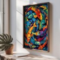Tablou decorativ, TUN076-L, Lemn, Multicolor