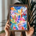Tablou decorativ, GE022-L, Lemn, Multicolor