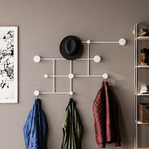 Cuier de perete, Fatara-B, Grosime: 10 mm, Alb