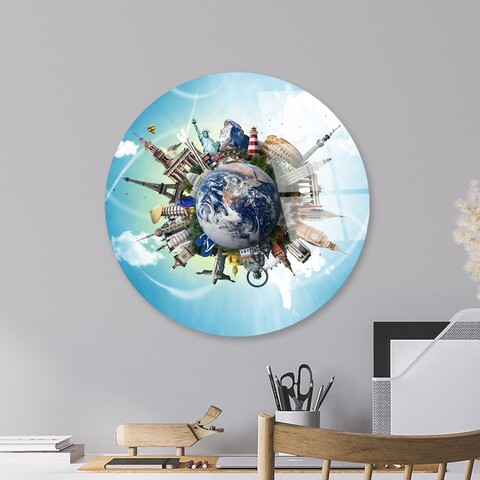 Tablou decorativ, UV-1149, ø30 cm, Multicolor