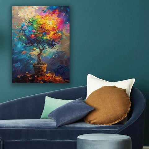 Tablou decorativ, KNV9989, Lemn (Grosime: 3 cm, Multicolor