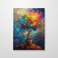 Tablou decorativ, KNV9989, Lemn (Grosime: 3 cm, Multicolor