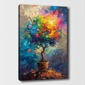 Tablou decorativ, KNV9989, Lemn (Grosime: 3 cm, Multicolor