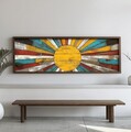 Tablou decorativ, EMR017, Lemn, Multicolor
