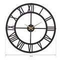 Ceas de perete, Roman Numeral, Diametru: 50 cm, Negru