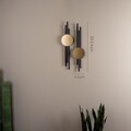 Decoratiune de perete, Antique Lines Set, Dimensiune: 13,5 x 60 cm (2 bucăți), Negru