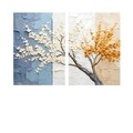 Tablou decorativ (2 Pieces), DEV8, Lemn, Multicolor