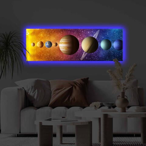 Tablou decorativ cu lumina LED, 3090KTLGDACT, 30 x 90 cm, Multicolor