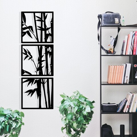 Decoratiune de perete, Tuyunju, Dimensiuni: 36 x 110 cm, Negru