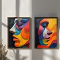 Tablou decorativ (2 Pieces), AI134, Cadru: 100% MOLID, Multicolor