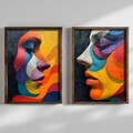 Tablou decorativ (2 Pieces), AI134, Cadru: 100% MOLID, Multicolor