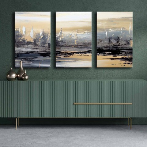 Tablou decorativ (3 Pieces), 3P4570GSC-004, Lemn, Multicolor
