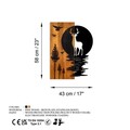 Decoratiune de perete, Deer and Moon, Lățime: 43 cm Înălțime: 58 cm Adâncime: 3 cm, Nuc / Negru