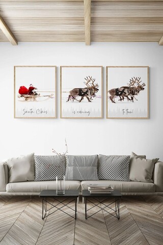 Set 3 tablouri decorative, Nwyearmdl16, MDF, Multicolor