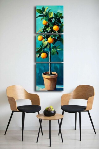 Tablou decorativ (3 Pieces), 3P4545BSRC-004, Cadru: 100% PIN (Grosime: 2,8 mm, Multicolor