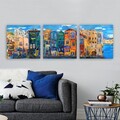 Tablou decorativ (3 Pieces), P233374, Lemn (Grosime: 3 cm, Multicolor