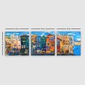 Tablou decorativ (3 Pieces), P233374, Lemn (Grosime: 3 cm, Multicolor