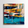 Tablou decorativ, DEV10696-140140, Lemn (Grosime: 3-4 cm, Multicolor