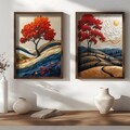 Tablou decorativ (2 Pieces), HUM102, Cadru: 100% MOLID, Multicolor