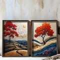 Tablou decorativ (2 Pieces), HUM102, Cadru: 100% MOLID, Multicolor