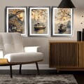 Set 3 tablouri decorative, 3Pantct-016, Cadru: 100% LEMN (Grosime: 1,9 cm), Multicolor
