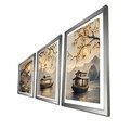 Set 3 tablouri decorative, 3Pantct-016, Cadru: 100% LEMN (Grosime: 1,9 cm), Multicolor