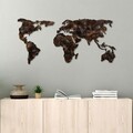 Decoratiune de perete, World Map 25, Lățime: 127 cm Înălțime: 60 cm Adâncime: 1,5 cm, Multicolor