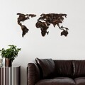 Decoratiune de perete, World Map 25, Lățime: 127 cm Înălțime: 60 cm Adâncime: 1,5 cm, Multicolor