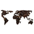 Decoratiune de perete, World Map 25, Lățime: 127 cm Înălțime: 60 cm Adâncime: 1,5 cm, Multicolor